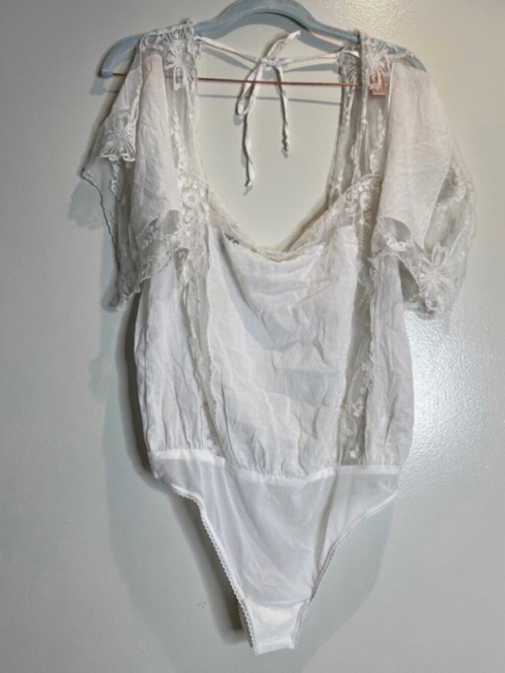 NWT Free People Intimately Bali Honeydew Bodysuit | Optic White | Lace | Medium - Picture 6 of 16